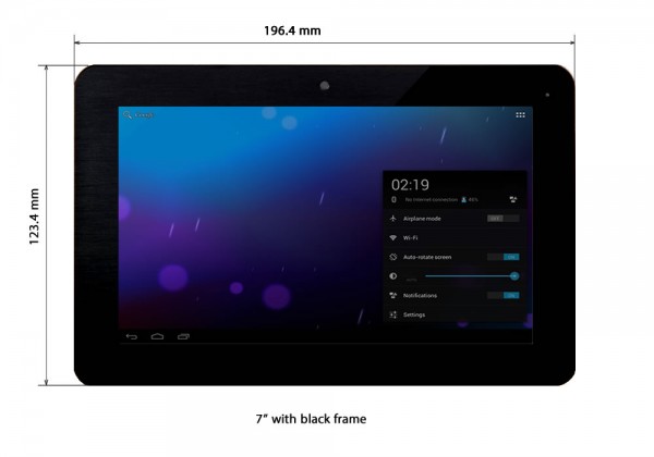 7" black frame touch LCD